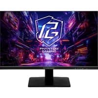 ASRock Phantom Gaming PG27FFX1B 27" FHD flat IPS monitor with thin bezels and a black stand displaying a vibrant game scene.