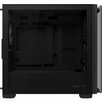 Black ASUS A23 PLUS TG ARGB computer case with tempered glass side panel and RGB lighting features.