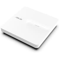 White ASUS EBA63 ExpertWiFi AX3000 dual-band router with sleek square design and subtle logo on top surface.