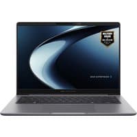 ASUS ExpertBook P3 laptop with sleek black design, 35.6 cm screen, and Ryzen AI 7 badge on top right corner.