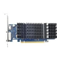 ASUS GT1030-SL-2G-BRK graphics card with black heatsink, blue circuit board, and gold PCIe connector.