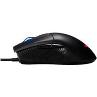 Black ASUS ROG Gladius II Core gaming mouse, right-hand design, USB Type-A, blue LED scroll wheel, 6200 DPI optical sensor.