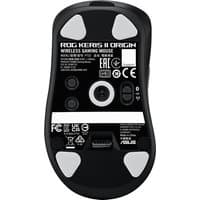 Black ASUS ROG Keris II Origin gaming mouse, wireless, right-hand, optical sensor, 42000 DPI, USB Type-A port.