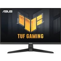 ASUS TUF Gaming 27" FHD monitor with thin bezels, 146Hz refresh rate, and sturdy V-shaped stand.