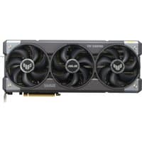 ASUS TUF Gaming RTX 5090 graphics card, black with three cooling fans and silver accents.