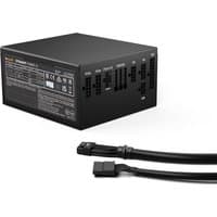 Black be quiet! 850W ATX power supply unit with 20+4 pin connector, modular design, and sleek matte finish.