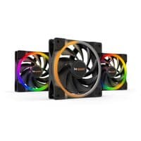 Black 120mm ARGB PWM high-speed fans with rainbow LED rings, 3-pack by be quiet!
