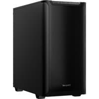 Black be quiet! PURE BASE 501 Midi Tower with sleek front panel and subtle branding.