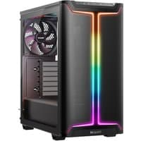 Black be quiet! Pure Base 501 DX Midi Tower with RGB front lighting, mesh panel, and rear cooling fan.