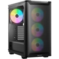 Black be quiet! Pure Base 501 LX Midi Tower with tempered glass side panel and RGB fans.