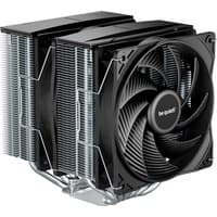 Silver be quiet! Pure Rock Pro 3 air cooler with dual black fans and aluminum heat sink fins.