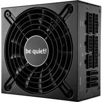 Black be quiet! SFX L Power 600W power supply unit with large cooling fan and multiple connector ports.