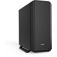 Black be quiet! Silent Base 802 Midi Tower with hexagonal pattern front panel and sleek, minimalist design.