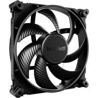 Black be quiet! 140mm PWM computer case fan with seven curved blades and a sleek, square frame design.