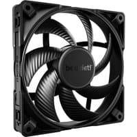 Black be quiet! SILENT WINGS PRO 4 140mm PWM computer case fan with curved blades and square frame.