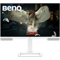 BenQ EW3290U 31.2" 4K Ultra HD Monitor, white frame, owl image on screen, dual front-facing speakers.