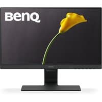 BenQ GW2283 21.5" Full HD LED monitor, slim black bezel, yellow flower on screen, sturdy rectangular stand.