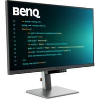 BenQ RD320U 31.5" 4K Ultra HD monitor with slim bezels, rectangular base, displaying code on screen.