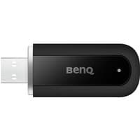 Black BenQ WD02AT WLAN/Bluetooth USB adapter with silver connector and small LED indicator.