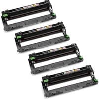 Black Brother DR-243CL printer drum with green clips, rectangular shape, set of four units.