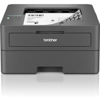 Gray Brother HL-L2400DW laser printer with Wi-Fi, 1200 x 1200 DPI, A4 paper tray, and front-facing control panel.