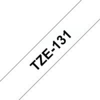 White Brother Labelling Tape 12mm with black text "TZE-131" diagonally across the tape.