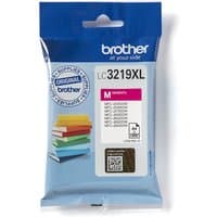 Brother LC3219XLM magenta ink cartridge in blue packaging with product label and QR code.