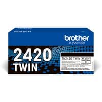 Brother TN-2420TWIN toner cartridge box, blue and black design, large white text, contains 2 original cartridges.