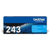 Brother TN-243C toner cartridge box, blue and black design with large white "243" text.