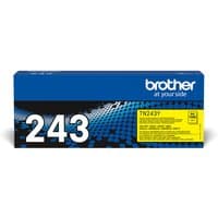 Brother TN-243Y original yellow toner cartridge in blue box with white text and yellow label.