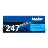 Brother TN-247C original cyan toner cartridge in blue box with white text and dotted design.