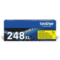 Brother TN-248XLY Original Yellow toner cartridge in blue box with white "248XL" text and yellow label.