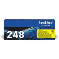 Brother TN-248Y yellow toner cartridge in blue box with white "248" text and yellow label.