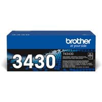 Brother TN-3430 toner cartridge box, blue and black with white text and large "3430" number.