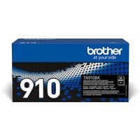 Brother TN-910BK toner cartridge box, blue and black design with white text and Brother logo.