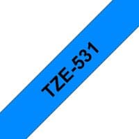 Blue Brother TZE-531 label-making tape with black text "TZE-531" diagonally across.