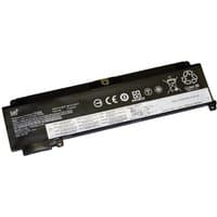 Black BTI 3-cell battery for Lenovo Thinkpad T460s T470s, labeled with specifications and safety icons.