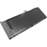 Black rectangular BTI 6-cell battery for Apple MacBook Pro, featuring safety icons and text on the surface.