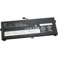 Black BTI 02DL021 3-cell battery for Lenovo Thinkpad X390 Yoga, featuring white label with specifications and symbols.