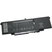 Black BTI 3-cell battery for DELL Latitude with label and connector ports, 57Wh capacity.