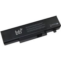 Black BTI 56Wh 6-cell battery for Lenovo Ideapad Y450, rectangular with white branding and safety text.