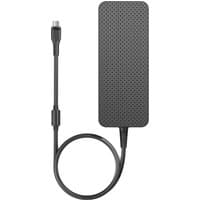 Black BTI 130W USB-C laptop charger with textured surface and attached EU power cable for Dell devices.