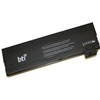Black BTI 60Wh 6-cell laptop battery with white logo and text, compatible with Lenovo models, rectangular shape.