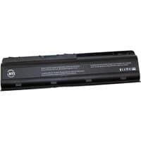 Black BTI 48Wh 6-cell battery for HP laptops, rectangular shape with BTI logo and model details on the side.