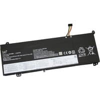 Black BTI 58Wh 4-cell battery for Lenovo ThinkBook, rectangular with connector cable and safety symbols.