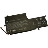 Black BTI 56Wh 3-cell battery for HP Spectre X360 13, rectangular with connector cable and printed specifications.