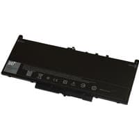 BTI black rectangular laptop battery for Dell Latitude E7270 E7470, 4 Cell 54Wh, with safety icons and labels.