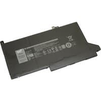 Black BTI replacement laptop battery for Latitude models, rectangular shape with labels and connector on top edge.