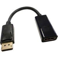 Black Cablenet 15cm DisplayPort 1.2 to HDMI 1.4b adapter cable with male DisplayPort and female HDMI connectors.