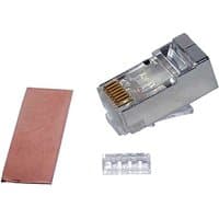 Cablenet Cat6/Cat6a RJ45 FTP Plug, silver with clear connector, copper contact, and additional clear plastic piece.